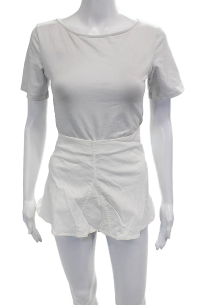 siedres Womens A-Line Mini Skort White Size S