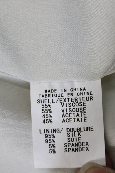 Helmut Lang Womens White V Neck 3/4 Sleeve Blazer Size 4