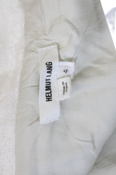 Helmut Lang Womens White V Neck 3/4 Sleeve Blazer Size 4