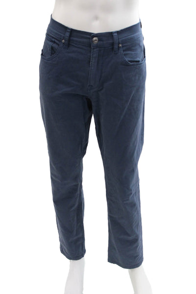Hudson Mens Chinos Dark Blue Classic Cotton Modal Stretch Size 34