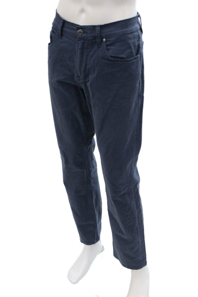 Hudson Mens Chinos Dark Blue Classic Cotton Modal Stretch Size 34