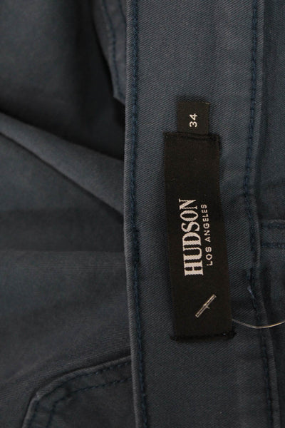 Hudson Mens Chinos Dark Blue Classic Cotton Modal Stretch Size 34