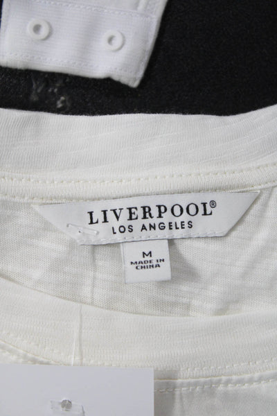 Liverpool Los Angeles Women Basic White Cotton Tank Crew Neck Sleeveless Size M