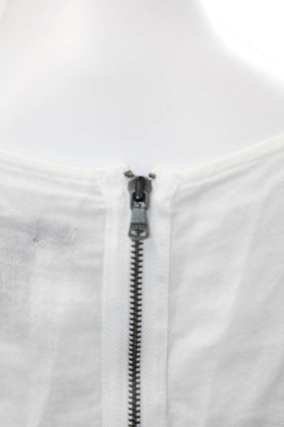 Calvin Klein Jeans Womens 90s Plaid Collared Button-Up Blouse White Size M