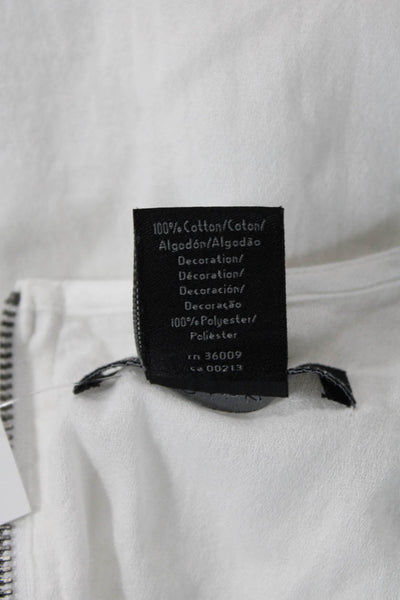 Calvin Klein Jeans Womens 90s Plaid Collared Button-Up Blouse White Size M