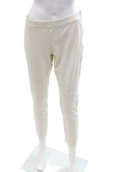 Adrienne Vittadini Women Ankle Cropped White Pants Size L