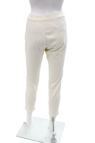 Adrienne Vittadini Women Ankle Cropped White Pants Size L