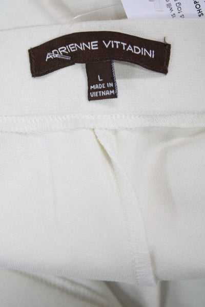 Adrienne Vittadini Women Ankle Cropped White Pants Size L