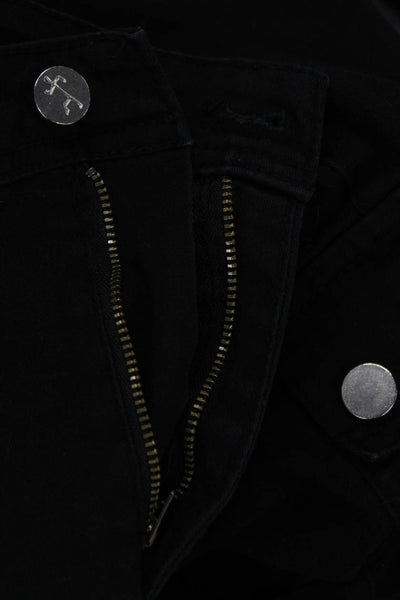 SL8 Women Cargo Cropped Ankle Pants Black Button Size S