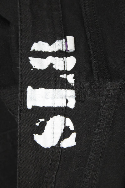 SL8 Women Cargo Cropped Ankle Pants Black Button Size S