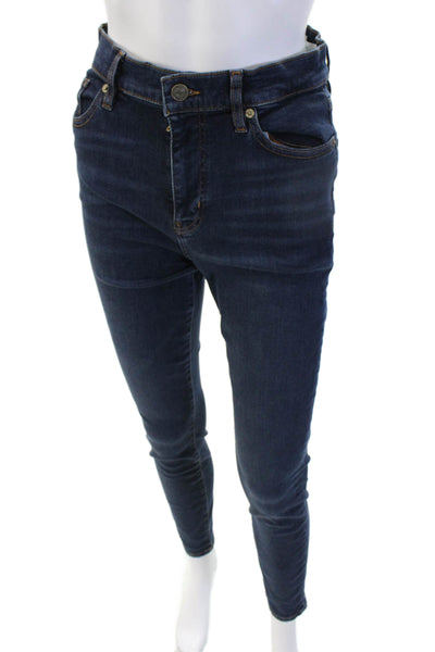 Frame Womens Ankle Skinny Jeans Dark Blue Mid Rise Size 28