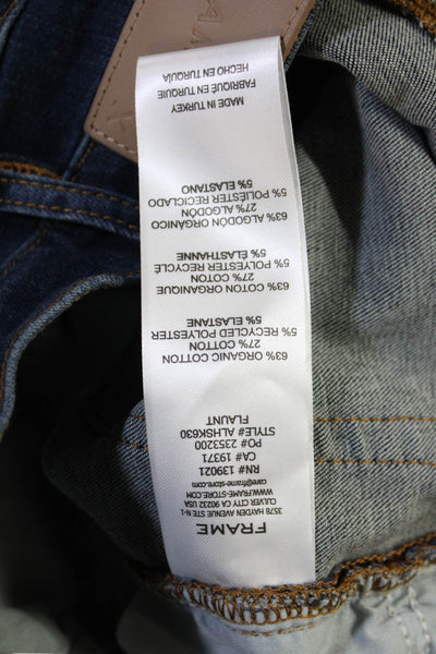 Frame Womens Ankle Skinny Jeans Dark Blue Mid Rise Size 28