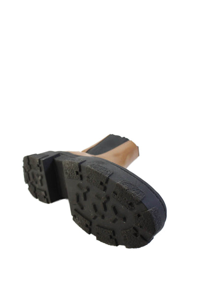 Zara Womens Slip On Lined Chunky Booties Brown Size EUR 40