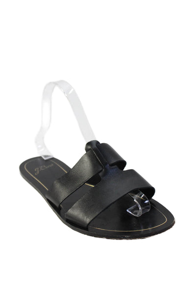 J Crew Womens Open Toe Slip On Casual Sandals Black Size 8.5