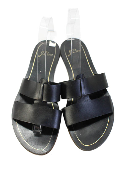 J Crew Womens Open Toe Slip On Casual Sandals Black Size 8.5