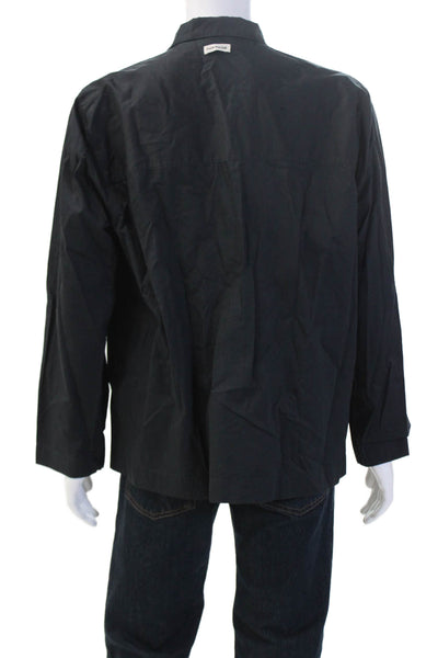 Frank & Oak Mens Point Collar Black Button-Up Dress Shirt Long Sleeve Size 2XL