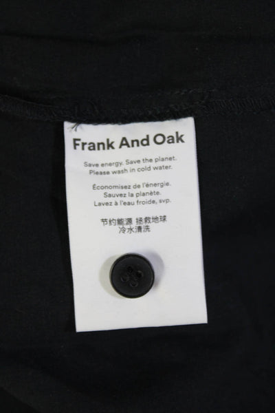 Frank & Oak Mens Point Collar Black Button-Up Dress Shirt Long Sleeve Size 2XL