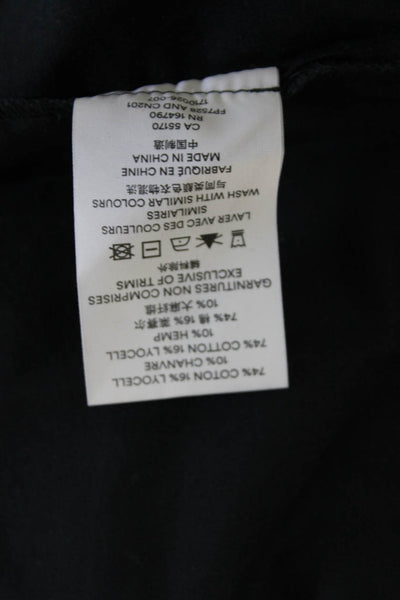 Frank & Oak Mens Point Collar Black Button-Up Dress Shirt Long Sleeve Size 2XL
