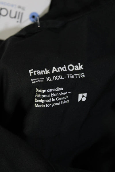 Frank & Oak Mens Point Collar Black Button-Up Dress Shirt Long Sleeve Size 2XL