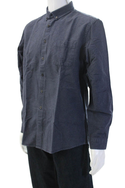 Frank & Oak Mens Button-Down Dark Blue Dress Shirt Long Sleeve Size XL