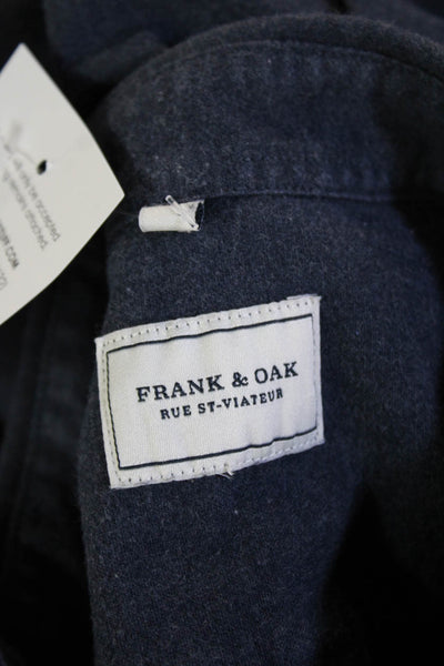 Frank & Oak Mens Button-Down Dark Blue Dress Shirt Long Sleeve Size XL