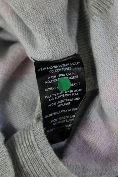 Jumper Unisex Gray 100% Cashmere Camouflage Crew Neck Pullover Sweater Size 3