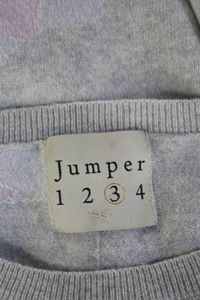 Jumper Unisex Gray 100% Cashmere Camouflage Crew Neck Pullover Sweater Size 3