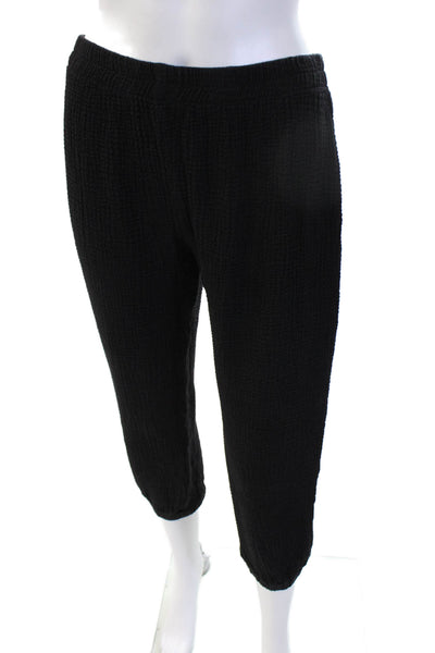 Red Haute Women Black Ankle Cropped Pants Polyester Size M