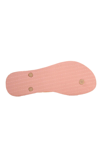 Havaianas Womens Rubber Logo T Strap Sandals Peach Pink Size 39-40