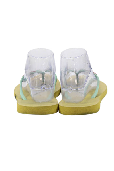 Havaianas Womens Rubber Logo T Strap Sandals Green Purple Size 39-40