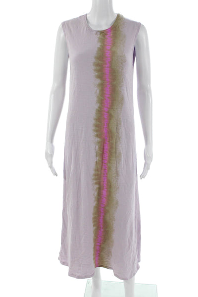 Lisa Todd Womens Maxi Tank Dress Purple Cotton Bohemian Sleeveless Long Size S