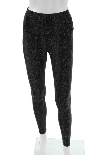 Varley Womens Ankle Animal Print Black Leggings Size XS
