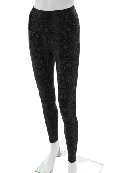 Varley Womens Ankle Animal Print Black Leggings Size XS
