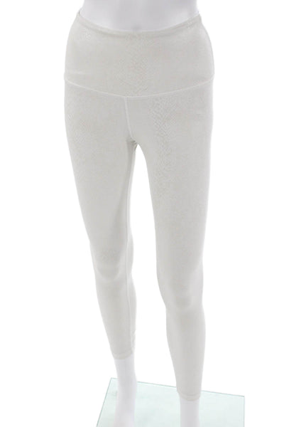 Beyond Yoga Womens Snake Print Ankle Leggings White Size XS