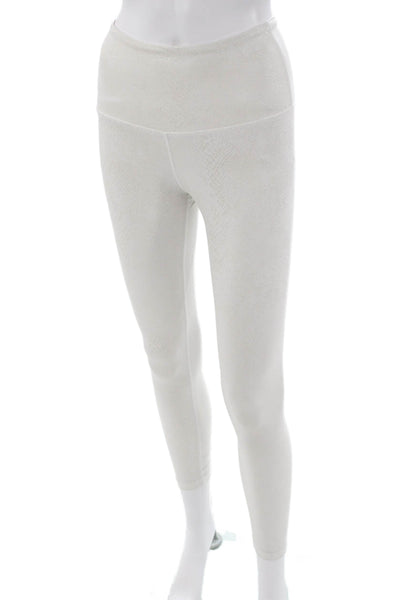 Beyond Yoga Womens Snake Print Ankle Leggings White Size XS