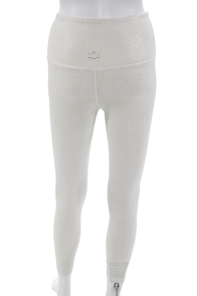 Beyond Yoga Womens Snake Print Ankle Leggings White Size XS