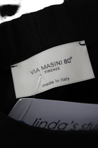Via Masini 80 Womens Black Ankle Cropped Dress Pants Size M