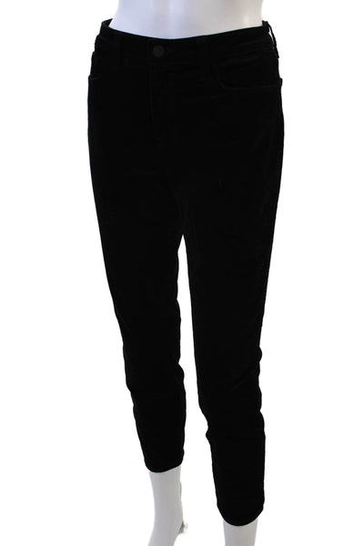 L Agence Womens Cropped Ankle Black Pants Size 27
