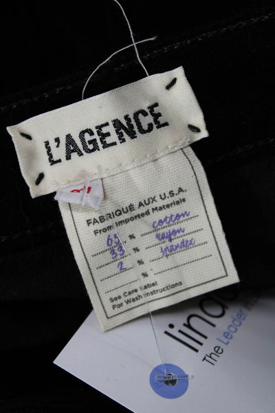 L Agence Womens Cropped Ankle Black Pants Size 27