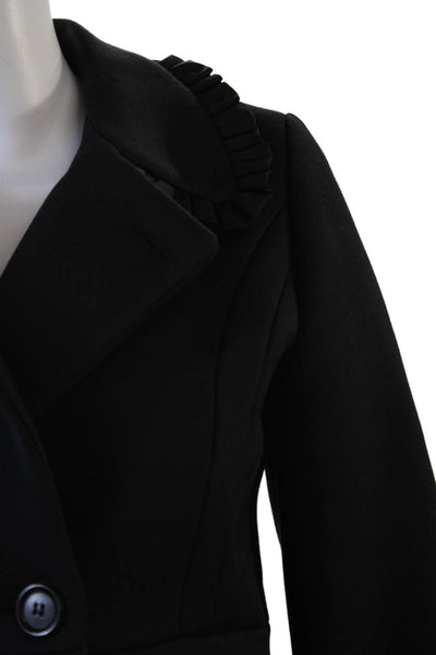Paul & Joe Womens Collared Black Overcoat Button Closure Fall Size 34