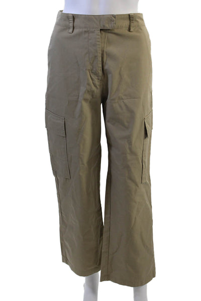 Zara Unisex Cargo Khaki Pants Beige Cotton Hook And Eye Army Size XS