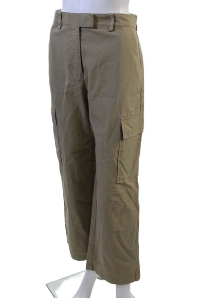 Zara Unisex Cargo Khaki Pants Beige Cotton Hook And Eye Army Size XS