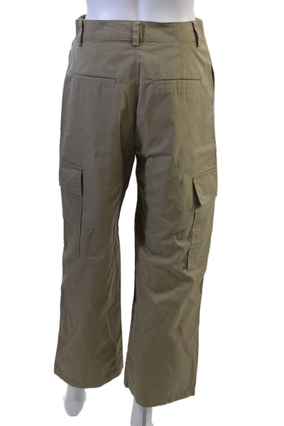 Zara Unisex Cargo Khaki Pants Beige Cotton Hook And Eye Army Size XS