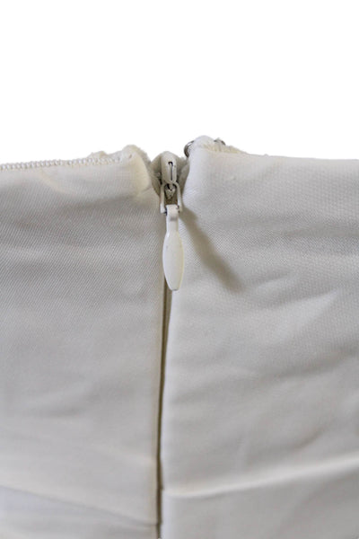 CO Women Midi Sleeveless White Dress Hook & Eye Viscose Classic Size 0