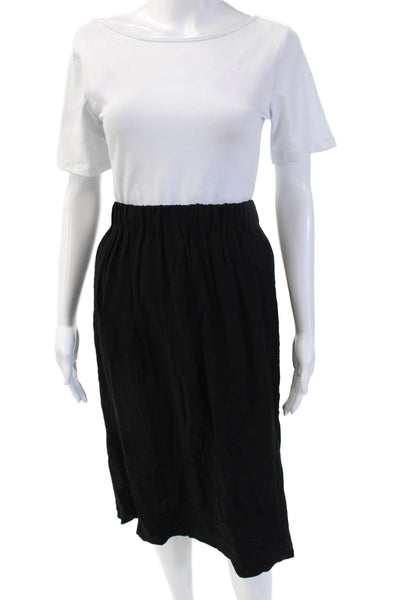 Vladimir Karaleev Womens Peasant Knee Length Skirt Black Viscose Size S