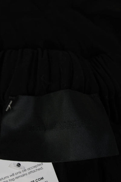 Vladimir Karaleev Womens Peasant Knee Length Skirt Black Viscose Size S
