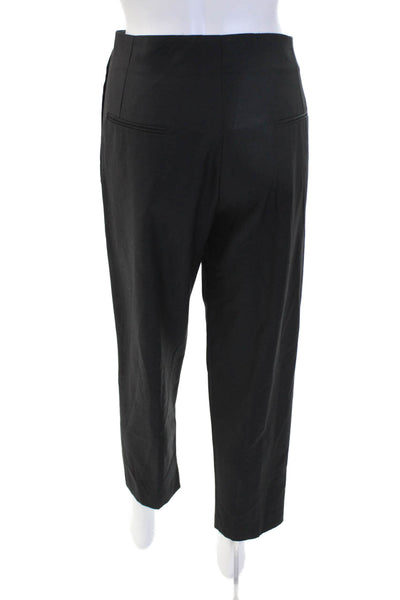 Stella McCartney Women Cropped Ankle Dress Pants Black Wool Silk Size 38