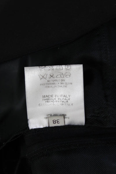 Stella McCartney Women Cropped Ankle Dress Pants Black Wool Silk Size 38