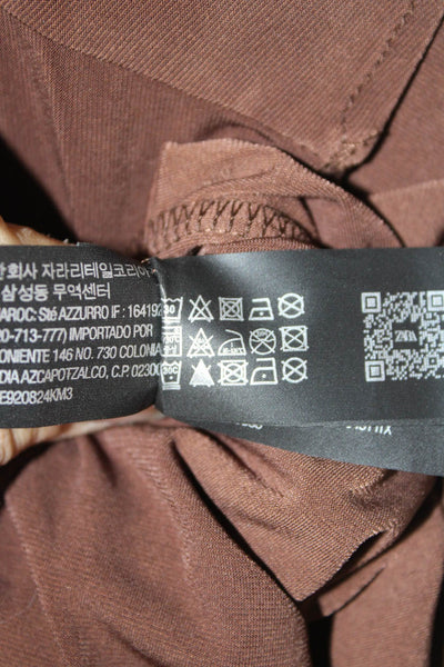 Zara Women Brown Sleeveless Tie Tank Top 96% Polyester Stretch Size S