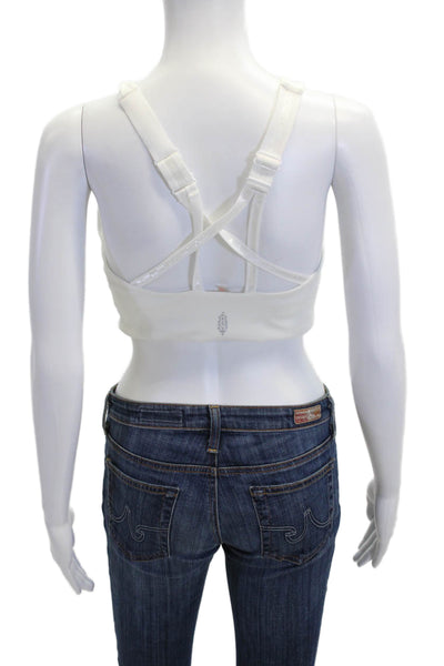 FP Movement Womens Scoop Neck Lined Sleeveless Sports Bra White Size M